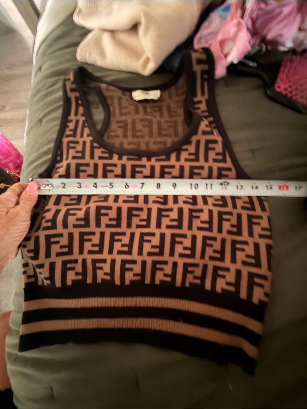 Fendi Brown & Black FF Knit Tank Top - Picture 3 of 8